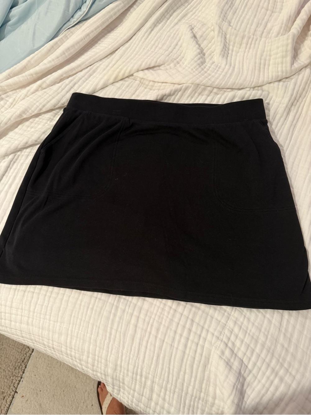 croft & barrow Black Stretch Skirt with Front Pockets- SKORTS- black shorts